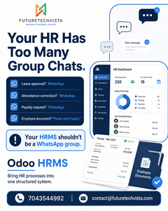 Logiciel Odoo HRMS, système de gestion des ressources humaines pour la paie, la gestion des présences, les congés, le recrutement et les dossiers des employés - Product Image 1