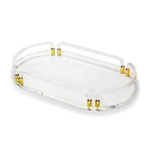 Classic Acrylic <b>Clear</b> Multipurpose Serving Storage Tray For Tea Coffee Breakfast Crystal Lucite Platter For Coffee <b>table</b> decor - Product Image 4