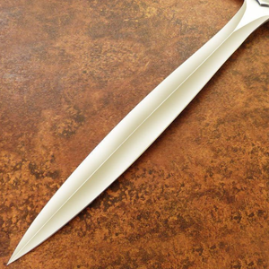 Couteau de chasse Bowie artisanal en acier D2 avec manche en cuir brun, lame fixe argentée, garde décoratif, couteau de camping en plein air - Product Image 5