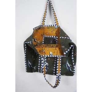 Sac de plage en coton pur à 100% fait main pour femmes, à rayures, avec une longue poignée, grand format, en provenance du Rajasthan - Product Image 6