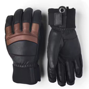 Fournisseur direct d'usine de gants de ski en cuir de chèvre avec logo personnalisable pour les sports d'hiver et les mites en cuir pour temps froid - Product Image 1