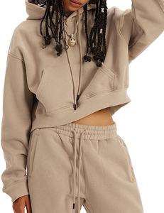 Sudadera de otoño para mujer, nuevo estilo, sudaderas con capucha y pantalones de pierna ancha, Top de Color sólido, conjunto de 2 piezas personalizado con tu logotipo - Product Image 1