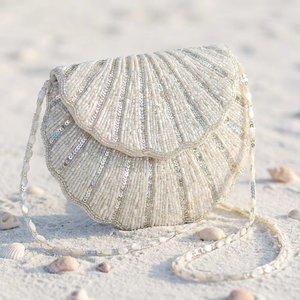 Wholesale Luxury Handmade Bohemian Seashell Beaded <b>Sequined</b> Evening Bag Bridal Clutch <b>Handbag</b> Beach Party Crossbody Daily Life - Product Image 2