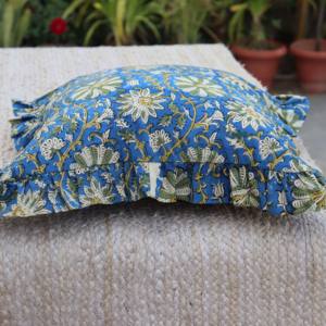 Premium Quality Hand Block Printed Cushion Organic Cotton Decorative <b>Pillow</b> <b>Cover</b> Sustainable Eco Friendly Luxury Home Textile - Product Image 6