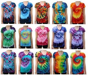 Tie Dye Print Camiseta de manga corta para mujer - Product Image 4