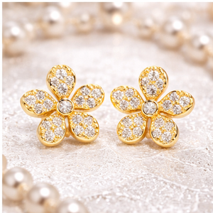 Boucles d'oreilles de luxe SHRAMAN DIAMOND en or massif 10K plaqué rhodium avec diamants de laboratoire - Personnalisées, tendance, étincelantes, pour mariage et soirée - Product Image 1