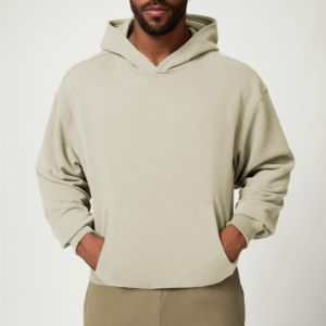 High Quality Colorful 100% Cotton <b>Hoodies</b> Custom Logo <b>Plain</b> Thick Heavyweight Oversized <b>Hoodies</b> Pullover Blank <b>Hoodies</b> - Product Image 2