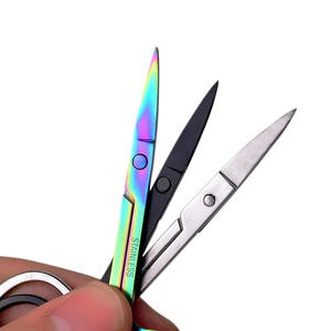 Small Stainless Steel Beauty Hair Scissors Eyelashes Nose Hair Eyebrow Trimming Eyelash <b>Extensions</b> Scissors ANAAIF - Product Image 4