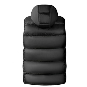 Gilet matelassé à capuche pour homme, coupe-vent, décontracté, hiver, fermeture éclair, coupe régulière, style color block - Product Image 2