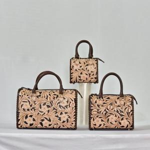 Nouveau design 2026 – Sac de week-end sport de luxe en cuir véritable 100 %, gravé à la main avec motifs floraux, haute qualité, résistant à l'eau et léger - Product Image 5