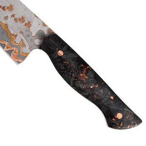 Cuchillo de Cocina Multiusos de Diseño con Patrón de Damasco de Cobre, Acabado Artístico para Aventuras y Viajes - Product Image 2