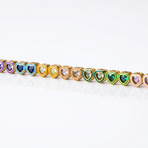 เครื่องประดับมอสซาไนต์ขายส่ง เงินแท้ 925 สร้อยข้อมือเทนนิสรูปหัวใจ ชุบทองคำขาว สำหรับผู้หญิง ประดับเพชรหรูหรา ของขวัญสุดพิเศษ - Product Image 3