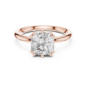 Bague exclusive en or rose 14 carats avec diamant de laboratoire taille coussin serti à griffes, élégante, bijoux de mariage, prix de gros, fournisseur OEM - Product Image 3