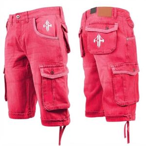 Pantalones Cortos de Mezclilla para Hombre, de Alta Calidad, con Estampado de Serigrafía, Estilo Jeans, de Pierna Ancha, Material Spandex/Poliéster - Product Image 1