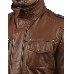 Nouvelle veste en cuir pour homme, coupe-vent, tendance, vente chaude, vêtements pour homme, veste en cuir, design hiver, créez votre propre style - Product Image 4