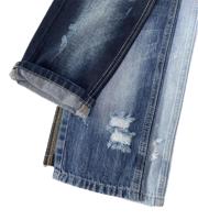 Lot de stock non élastique de haute qualité chaîne transparente flammée tissu denim lourd pour petit ami pantalon homme jeans ou femmes jeans