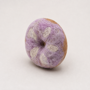 Educational Felt <b>Wool</b> Donut Purple Polka Dot Handcrafted Toy for Children's Interactive Play - Product Image 5