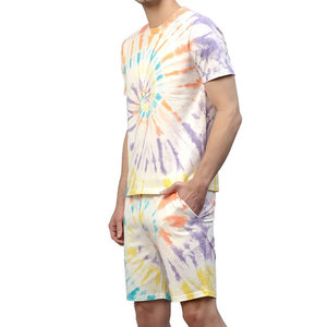 Premium Mens Tie Dye Casual Wear <b>Set</b> Custom Logo T Shirt Shorts Summer Sportswear OEM Factory Direct - Product Image 3