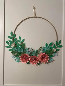 Corona Floral Hecha a Mano, Flores Decorativas Redondas, Estilo Romántico, Paquete Individual Sin Iluminación, Fácil Instalación - Product Image 1