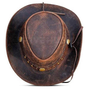Sombrero de Vaquero para Montar a Caballo, Personalizable con Logotipo, Diseño de Alta Calidad, Sombrero de Cuero Vaquero a la Moda para Adultos - Product Image 4