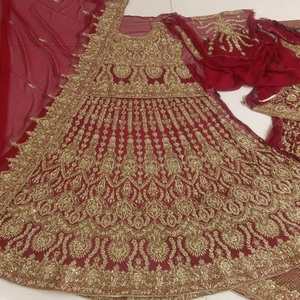 Venta caliente Nupcial Net Frock Sets Boda Festivales Super Venta al por mayor Lehenga Choli Trajes ADDA KORA DABKA Trabajo ADDA KORA DABKA - Product Image 1