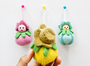Set of 3 Handmade Felted Easter <b>Dolls</b> for Home Decor Hanging Ornaments and Perfect Gifts - Product Image 2