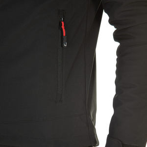 Veste softshell noire pour homme avec capuche, fermeture éclair, poches résistantes à l'eau, vêtements d'extérieur pour l'hiver, coupe classique - Product Image 5