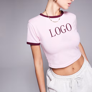 Camiseta Corta de Verano con Estampado Serigrafiado, Informal, Ecológica, Talla Regular para Mujer - Product Image 1