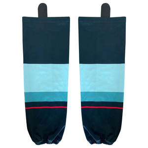 <b>White</b> Crew Ice Hockey <b>Socks</b> Standard Compression Breathable Knitted Color Block Summer Cuff Logo for Adults Football Running - Product Image 5