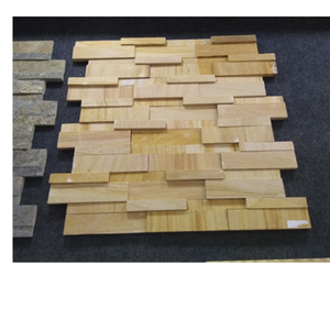 Paneles de Pared de Piedra Arenisca Amarilla Bidasar, Revestimiento de Piedra Natural Decorativa para Paredes Interiores, Diseño para Cocina y Baño - Product Image 1