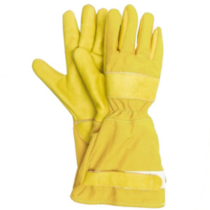 Durable Leather Spark-Resistant Cowhide Grain Welding Gloves Fluorescent <b>Drilled</b> Cotton Fabric <b>Hand</b> Protection for Safety Tasks - Product Image 2