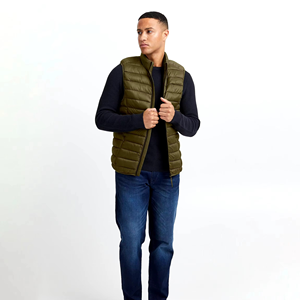 Gilet matelassé personnalisé pour homme à col montant, avec extérieur en toile imperméable, coupe-vent, manches d'hiver, grandes tailles, service OEM - Product Image 5
