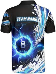 Maillots de sport personnalisés pour hommes, grande taille, pour billard et snooker, imprimés par sublimation, séchage rapide, respirants - Product Image 6