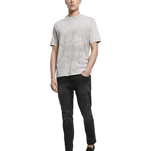 เสื้อยืดผู้ชายสีเทาลายกราฟิกหัวกะโหลก คอกลม แขนสั้น สไตล์ลำลอง ทรงปกติ ผ้าเจอร์ซีย์คอตตอน 100% - Product Image 6