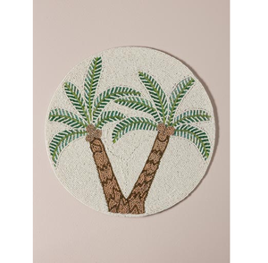 Classic <b>Beaded</b> <b>Placemats</b> Mats & Pads <b>Beaded</b> Palm Tree Design <b>Placemat</b> Luxury Dining Table Decor - Product Image 1