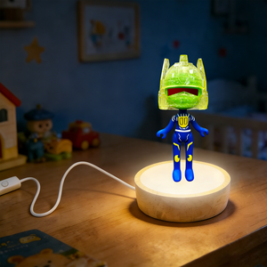 HelmeTeam Glitter Earth Night <b>Light</b> <b>LED</b> Glowing Base <b>USB</b> Cable One-Button Control 2700K Soft Warm White Small Size Bedroom Decor - Product Image 4