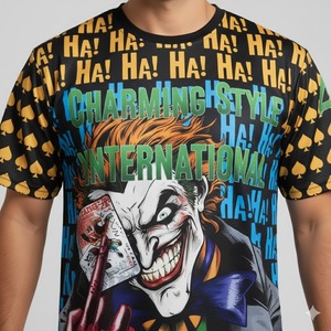 Men's Fashion Quick Dry <b>Tshirt</b> Breathable <b>Polyester</b> Sublimation Fitness Badminton Shirt with Cool Feeling Star Print for Running - Product Image 6