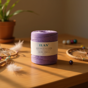 Cordón de Algodón Ilan en Rollo de 4mm, Color Violeta, 250g, para Hacer Atrapasueños - Product Image 2