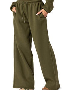 <b>Women</b> Autumn Breathable Loose Fit Mid Waist Wide Leg Sweatpants Elastic Waist Drawstring <b>Jogger</b> Pants Pocket Casual - Product Image 6