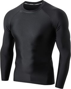 Maillot de compression à manches longues pour homme, protection solaire, BJJ, Rash Guard, tenue de combat, design de logo personnalisé, respirant, séchage rapide, ajusté - Product Image 1
