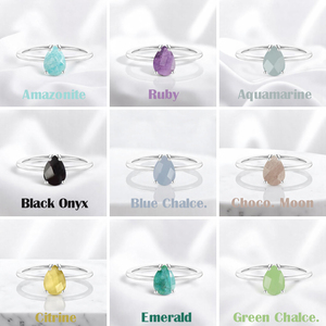 Blue Chalcedony Pear Faceted <b>Ring</b> in 925 Sterling Silver | Handmade Prong Set Gemstone <b>Ring</b> for Women | Custom Jewelry - Product Image 2