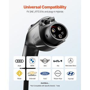 40 ft J1772 EV cavo di prolunga per caricabatterie 32Amp SAE J1772 veicolo elettrico livello 1/2 IP66 pesante cavo di ricarica per auto che trasporta - Product Image 2