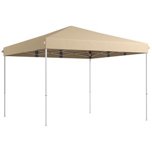 13FT X 13FT Beige Pop up <b>Canopy</b> <b>Tent</b> with Height Adjustable Wheeled Carry Bag for Outdoor Garden Patio - Product Image 1