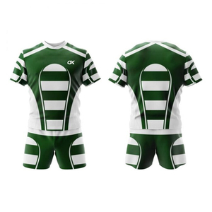 ชุดรักบี้ชายแบบใหม่ขายส่ง พร้อมลายพิมพ์ซับลิเมชั่น เสื้อเจอร์ซีย์พร้อมกางเกงขาสั้น ชุดรักบี้มืออาชีพ - Product Image 2