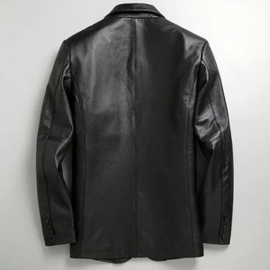 Slim Fit PU <b>Leather</b> Winter <b>Jacket</b> for Men Street Style Casual Occasions <b>Brown</b> Black Goatskin <b>Leather</b> Winter <b>Jacket</b> - Product Image 5