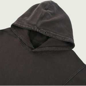 Sudadera con Capucha Oversize para Hombre, Color Liso, Algodón French Terry, Estilo Casual Urbano, Diseño con Bolsillos, Efecto Lavado, Anti-Pilling - Product Image 6