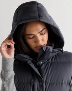 <b>Women's</b> Knitted Logo Hooded Puffer Vest Lightweight Waterproof Down Alternative <b>Gilet</b> Windproof Warm Outerwear Bubble Vest - Product Image 6