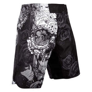 Shorts MMA pour hommes, impression par sublimation, motif crâne et rose, séchage rapide, polyester, coupe classique, vêtements d'arts martiaux mixtes, style adulte - Product Image 4