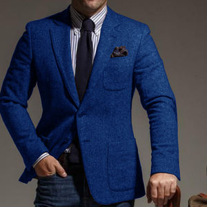 Blazer en laine à simple boutonnage pour homme de luxe, avec revers, pour les nouvelles occasions sociales - Product Image 4