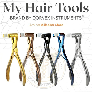 เครื่องมือต่อผมขายดี คีมหนีบแบบแบน สแตนเลส พร้อมด้ามจับซิลิโคนกันลื่น สปริงคู่ - Product Image 6